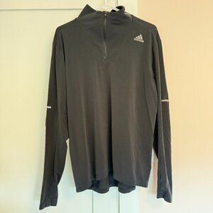 Adidas Climalite Running Long Sleeve Shirt Quarter Zip Black Medium